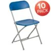 Flash Furniture HERCULES Premium Catering Events/Game Night/School/Wedding/Barbecue Stacking & Folding Chair, Blue/Gray