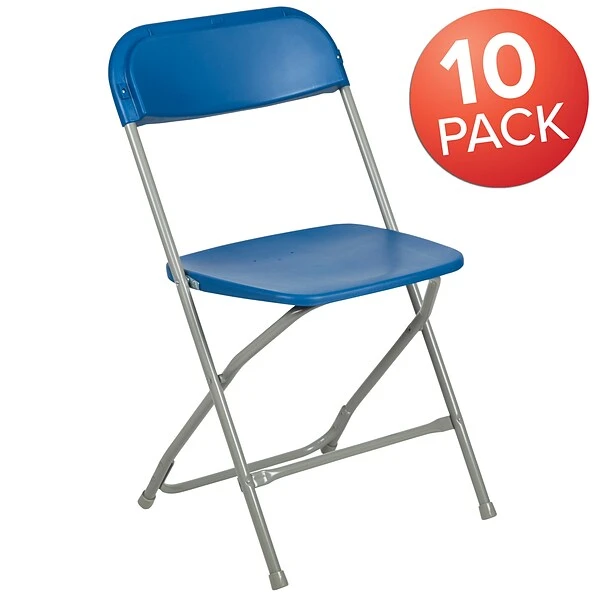 Flash Furniture HERCULES Premium Catering Events/Game Night/School/Wedding/Barbecue Stacking & Folding Chair, Blue/Gray 1 Flash Furniture HERCULES Premium Catering Events/Game Night/School/Wedding/Barbecue Stacking & Folding Chair, Blue/Gray