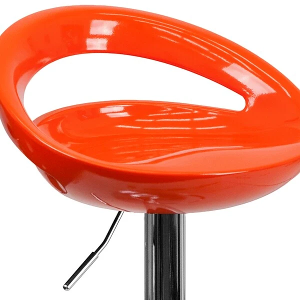 Flash Furniture Contemporary Plastic Adjustable Height Barstool With Back, Orange (CHTC31062ORG) 7 Flash Furniture Contemporary Plastic Adjustable Height Barstool With Back, Orange (CHTC31062ORG) - Image 7