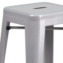 Flash Furniture Industrial Metal Restaurant Barstool, Silver (CH3132030SIL) -Popular Furniture sp134593622 s7
