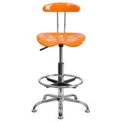 Flash Furniture Low Back Polymer Drafting Stool With Tractor Seat, Vibrant Orange 15 Flash Furniture Low Back Polymer Drafting Stool With Tractor Seat, Vibrant Orange -Popular Furniture sp134594248 s7