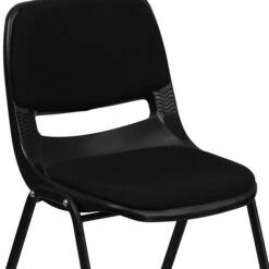 Flash Furniture HERCULES Plastic Shell Stack Chair, Black (RUTEO101PADGG) -Popular Furniture sp134594351 s7