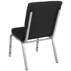 Flash Furniture HERCULES™ Fabric Stacking Church Chair, Black, Silver Vein Frame (XUCH60096BKSV) -Popular Furniture sp134594451 s7
