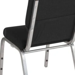 Flash Furniture HERCULES™ Fabric Stacking Church Chair, Black, Silver Vein Frame (XUCH60096BKSV) -Popular Furniture sp134594455 s7