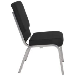 Flash Furniture HERCULES™ Fabric Stacking Church Chair, Black, Silver Vein Frame (XUCH60096BKSV) -Popular Furniture sp134594456 s7