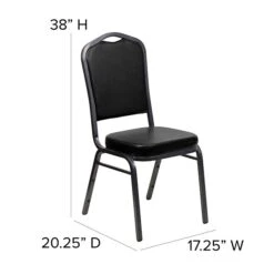 Flash Furniture HERCULES 4/Pack Banquet Chairs W/Vinyl Seat Silver Vein Frame (4FDC01SVBKVY) -Popular Furniture sp134594733 s7
