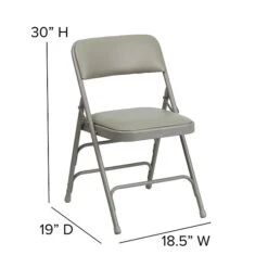 Flash Furniture HERCULES Series Vinyl Folding Chair, Gray, 2/Pack (2HAMC309AVGY) -Popular Furniture sp134860820 s7