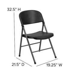 Flash Furniture HERCULES Series Plastic Folding Chair, Black/Charcoal, 2/Pack (2DADYCD50) -Popular Furniture sp134860846 s7