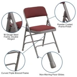 Flash Furniture HERCULES Series Fabric Folding Chair, Burgundy, 2/Pack (2AWMC309AFBG) -Popular Furniture sp134860855 s7