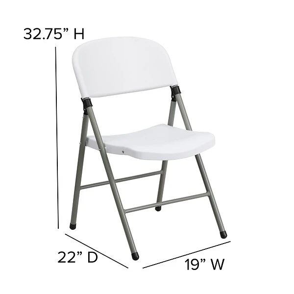 Flash Furniture HERCULES Series Plastic Folding Chair, White, 2/Pack (2DADYCD70WH) 6 Flash Furniture HERCULES Series Plastic Folding Chair, White, 2/Pack (2DADYCD70WH) - Image 6