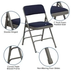 Flash Furniture HERCULES Series Fabric Folding Chair, Navy Blue, 2/Pack (2HAMC309AFNVY) -Popular Furniture sp134860882 s7