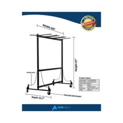 Adiroffice Chair & Table Combo Cart (690-01) -Popular Furniture sp13646885 s7