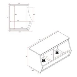 Prepac Monterey Stacked 4-Bin Storage Cubbie, White, Set Of 2 (WRSD-0002-2M) -Popular Furniture sp13682286 s7