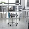 Flash Furniture Elliott Armless Plastic And Chrome Task Office Chair With Tractor Seat, Black And Chrome (LF214BLACK)