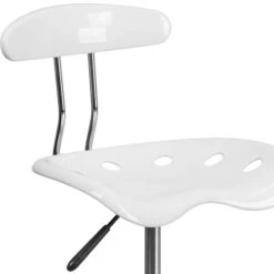Belnick Vibrant Chrome Drafting Stool With Tractor Seat, White -Popular Furniture sp137082483 s7