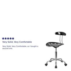 Flash Furniture Elliott Armless Plastic And Chrome Task Office Chair With Tractor Seat, Black And Chrome (LF214BLACK) 11 Flash Furniture Elliott Armless Plastic And Chrome Task Office Chair With Tractor Seat, Black And Chrome (LF214BLACK) -Popular Furniture sp137082528 s7