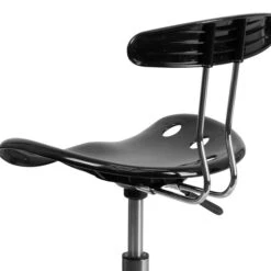 Flash Furniture Elliott Armless Plastic And Chrome Task Office Chair With Tractor Seat, Black And Chrome (LF214BLACK) 15 Flash Furniture Elliott Armless Plastic And Chrome Task Office Chair With Tractor Seat, Black And Chrome (LF214BLACK) -Popular Furniture sp137082532 s7