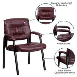 Flash Furniture Leather Reception And Guest Chair, Burgundy (BT1404BURG) -Popular Furniture sp137084529 s7
