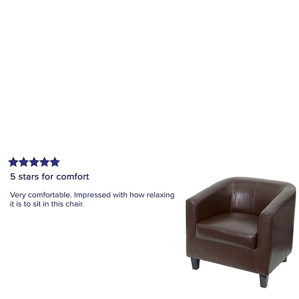 Flash Furniture Leather Guest Chair, Brown (BT873BN) 3 Flash Furniture Leather Guest Chair, Brown (BT873BN) - Image 3