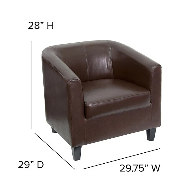 Flash Furniture Leather Guest Chair, Brown (BT873BN) 5 Flash Furniture Leather Guest Chair, Brown (BT873BN) - Image 5