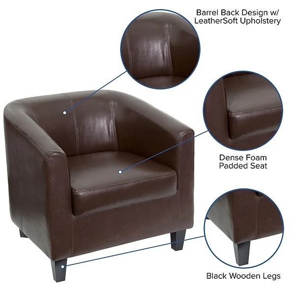 Flash Furniture Leather Guest Chair, Brown (BT873BN) 4 Flash Furniture Leather Guest Chair, Brown (BT873BN) - Image 4
