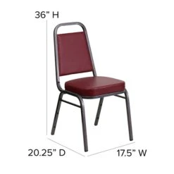 Flash Furniture HERCULES Series Vinyl Trapezoidal Banquet Stack Chair, Burgundy (4FDBHF1SVBY) -Popular Furniture sp137085386 s7