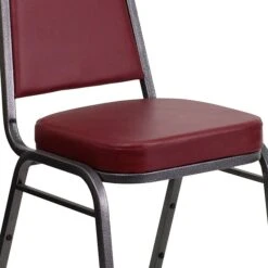 Flash Furniture HERCULES Series Vinyl Trapezoidal Banquet Stack Chair, Burgundy (4FDBHF1SVBY) -Popular Furniture sp137085391 s7