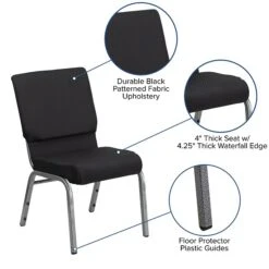 Flash Furniture HERCULES™ Fabric Patterned Stacking Church Chair With 4 1/4"T Seat, Black (FCH185SVJP02) 11 Flash Furniture HERCULES™ Fabric Patterned Stacking Church Chair With 4 1/4"T Seat, Black (FCH185SVJP02) -Popular Furniture sp137085480 s7