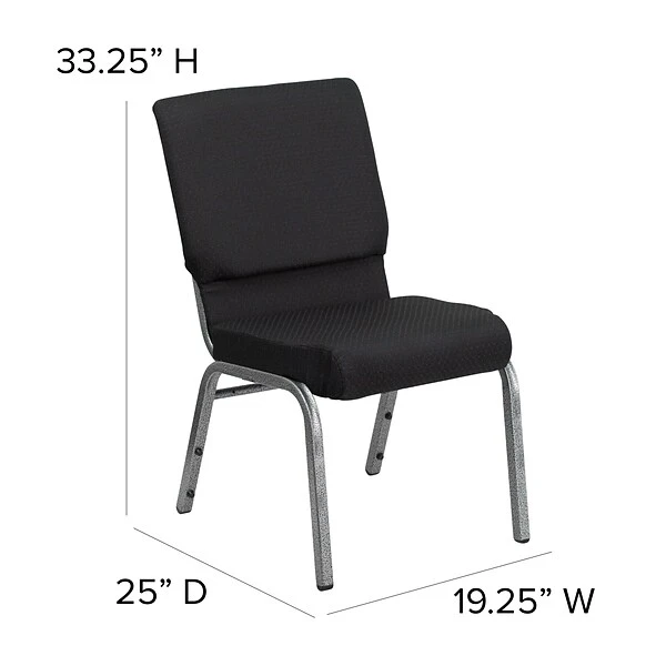 Flash Furniture HERCULES™ Fabric Patterned Stacking Church Chair With 4 1/4"T Seat, Black (FCH185SVJP02) 5 Flash Furniture HERCULES™ Fabric Patterned Stacking Church Chair With 4 1/4"T Seat, Black (FCH185SVJP02) - Image 5