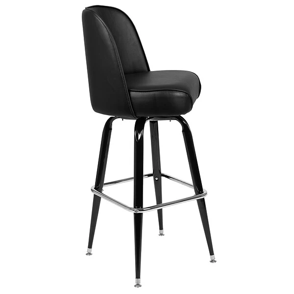 Flash Furniture 42.5"H Vinyl Seat, Metal Bar Stool, Black (XUF125) 8 Flash Furniture 42.5"H Vinyl Seat, Metal Bar Stool, Black (XUF125) - Image 8