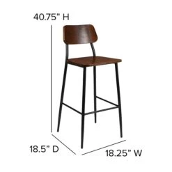 Flash Furniture Industrial Steel 30" Barstool, Gunmetal (XUDG60725B) -Popular Furniture sp137086340 s7