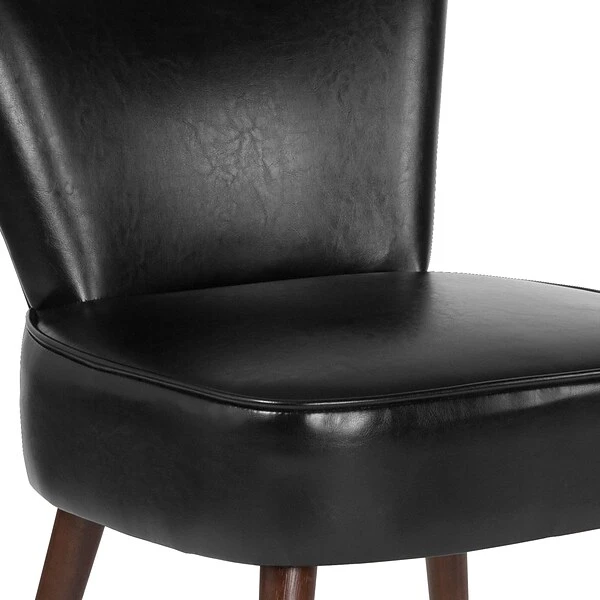 Flash Furniture Hercules Holloway Series LeatherSoft Retro Chair, Black, 2 Pack (2QYA02BK) 4 Flash Furniture Hercules Holloway Series LeatherSoft Retro Chair, Black, 2 Pack (2QYA02BK) - Image 4