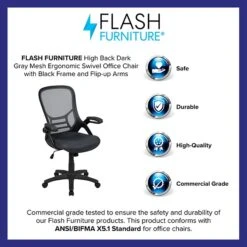 Flash Furniture Porter Ergonomic Mesh Swivel High Back Office Chair, Dark Gray/Black (HL00161BKDKGY) -Popular Furniture sp137091737 s7