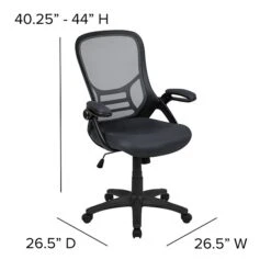 Flash Furniture Porter Ergonomic Mesh Swivel High Back Office Chair, Dark Gray/Black (HL00161BKDKGY) -Popular Furniture sp137091746 s7