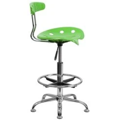 Flash Furniture Chrome Low Back Drafting Stool With Tractor Seat, Vibrant Apple Green -Popular Furniture sp137094620 s7