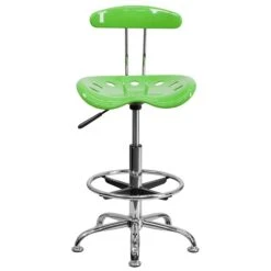 Flash Furniture Chrome Low Back Drafting Stool With Tractor Seat, Vibrant Apple Green -Popular Furniture sp137094621 s7
