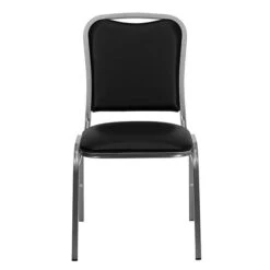 Flash Furniture HERCULES Series Vinyl Vein Frame Banquet Stack Chair, Black (4NG108SVBKVYL) -Popular Furniture sp137094817 s7