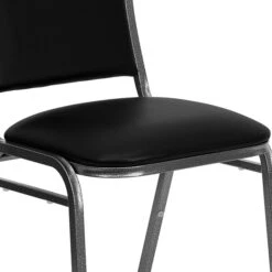 Flash Furniture HERCULES Series Vinyl Vein Frame Banquet Stack Chair, Black (4NG108SVBKVYL) -Popular Furniture sp137094820 s7