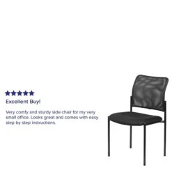Flash Furniture Mesh Comfortable Stackable Steel Side Chair, Black (GO5152) -Popular Furniture sp137095199 s7