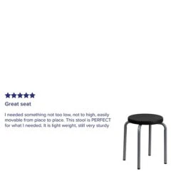 Flash Furniture Stackable Stool With Black Seat And Silver Powder Coated Frame, Black 7 Flash Furniture Stackable Stool With Black Seat And Silver Powder Coated Frame, Black -Popular Furniture sp137095469 s7