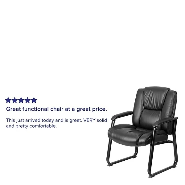 Flash Furniture Leather Guest Chair, Black (GO2138) 3 Flash Furniture Leather Guest Chair, Black (GO2138) - Image 3