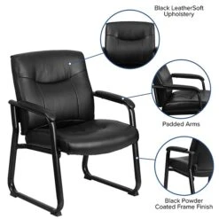 Flash Furniture HERCULES Faux Leather Reception Set, Black (GO2136) -Popular Furniture sp137095830 s7