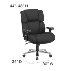 Sh Furniture HERCULES Series Fabric Swivel 24/7 Intensive Use Big & Tall Executive Office Chair, Black (GO2149) -Popular Furniture sp137095924 s7