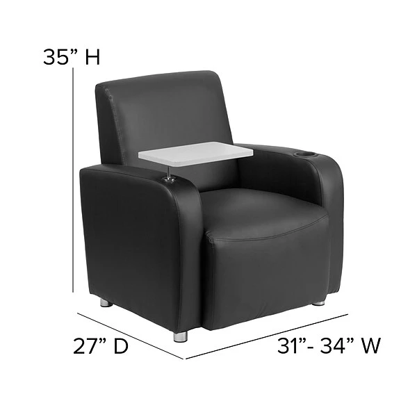 Flash Furniture Leather Guest Chair, Black (BT8217BK) 5 Flash Furniture Leather Guest Chair, Black (BT8217BK) - Image 5