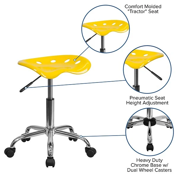 Flash Furniture Vibrant Tractor Stools (LF214AYELLOW) 4 Flash Furniture Vibrant Tractor Stools (LF214AYELLOW) - Image 4