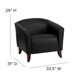 Flash Furniture Hercules Wood/Veneer Accent Chair, Black (1111BK) -Popular Furniture sp137098554 s7