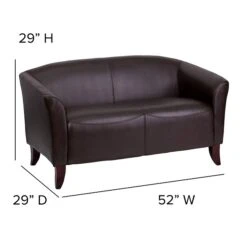 Flash Furniture HERCULES Imperial Series 52" LeatherSoft Loveseat, Brown (1112BN) -Popular Furniture sp137098582 s7