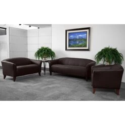 Flash Furniture HERCULES Imperial Series 72.75" LeatherSoft Sofa, Brown (1113BN)