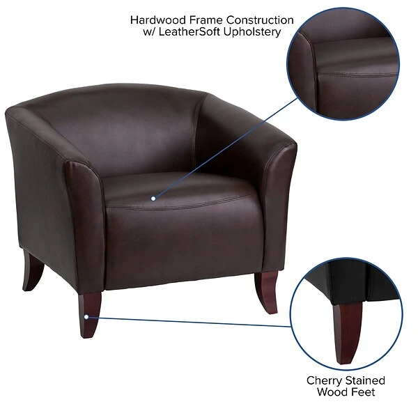 Flash Furniture Hercules Wood/Veneer Guest Chair, Brown (2221BN) 4 Flash Furniture Hercules Wood/Veneer Guest Chair, Brown (2221BN) - Image 4