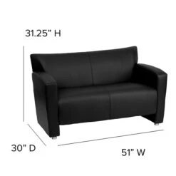 Flash Furniture HERCULES Majesty Series 51" LeatherSoft Loveseat, Black (2222BK) -Popular Furniture sp137098740 s7